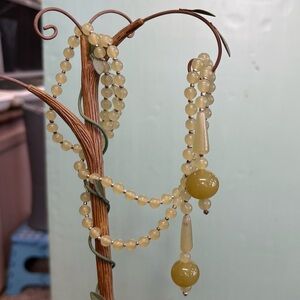 Handmade 36” Green Apple & Celery Jade Wrap, Dangle or Tie Necklace